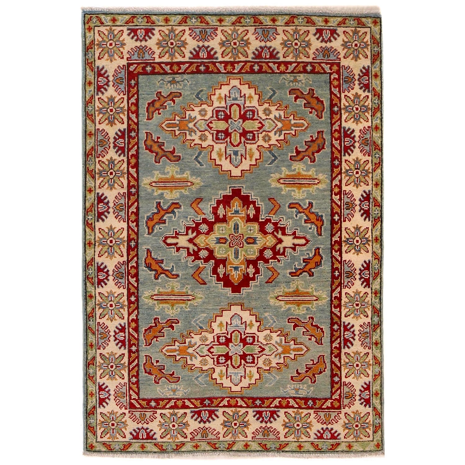 Hand knotted Kazak Rugs 3' 5" x 5' 0" ft / 103 x 153 cm - No. B34622