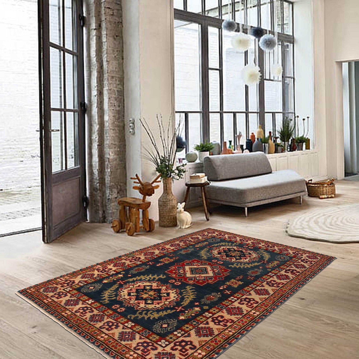 Oriental Kazak Rug 3' 3" x 5' 1" ft / 99 x 154 cm - No. B34662