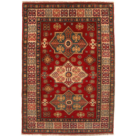 Hand knotted Kazak Carpet 3' 3" x 4' 8" ft / 100 x 142 cm - No. B34668