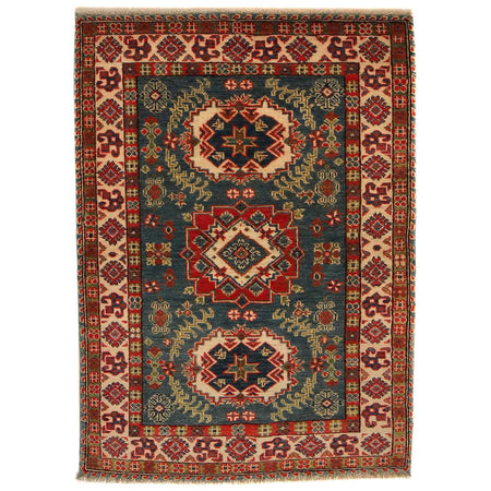 Hand Knotted Kazak Oriental Rug 3' 4" x 4' 9" ft / 102 x 145 cm - No. B34669