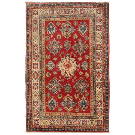 Red Color Kazak Rug 3' 10" x 6' 3" ft / 118 x 190 cm - No. B34672