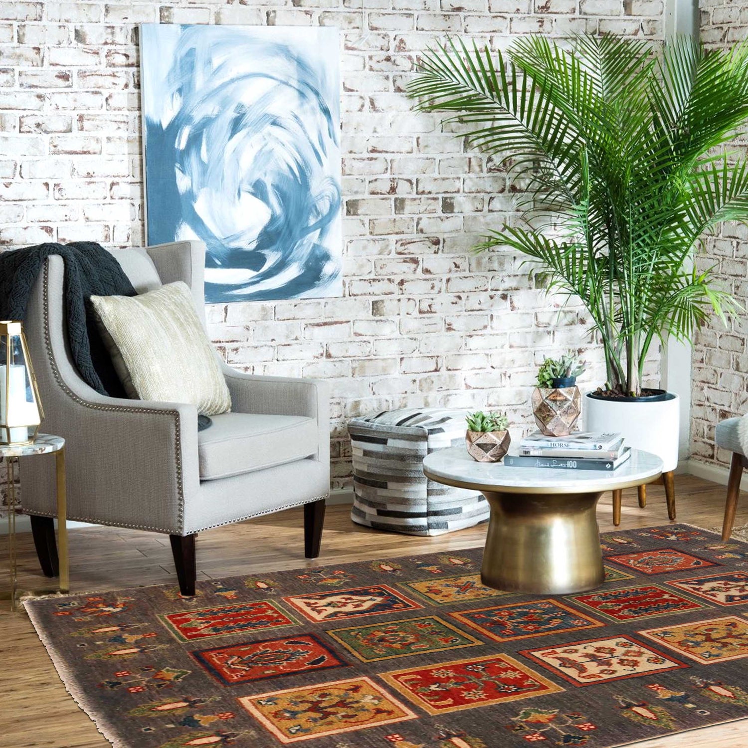 Oriental Bakhtiar Area Rug 3' 3" x 4' 11" ft / 100 x 150 cm - No. B34674