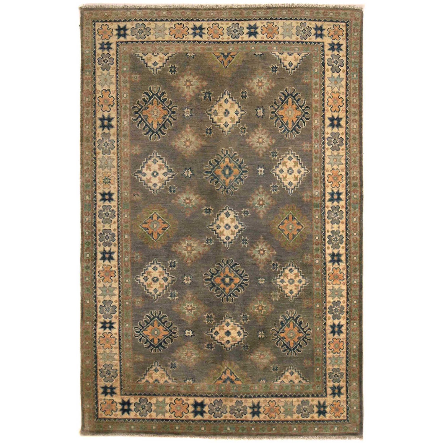 Hand knotted Kazak Rugs 3' 11" x 5' 10" ft / 119 x 179 cm - No. B34676