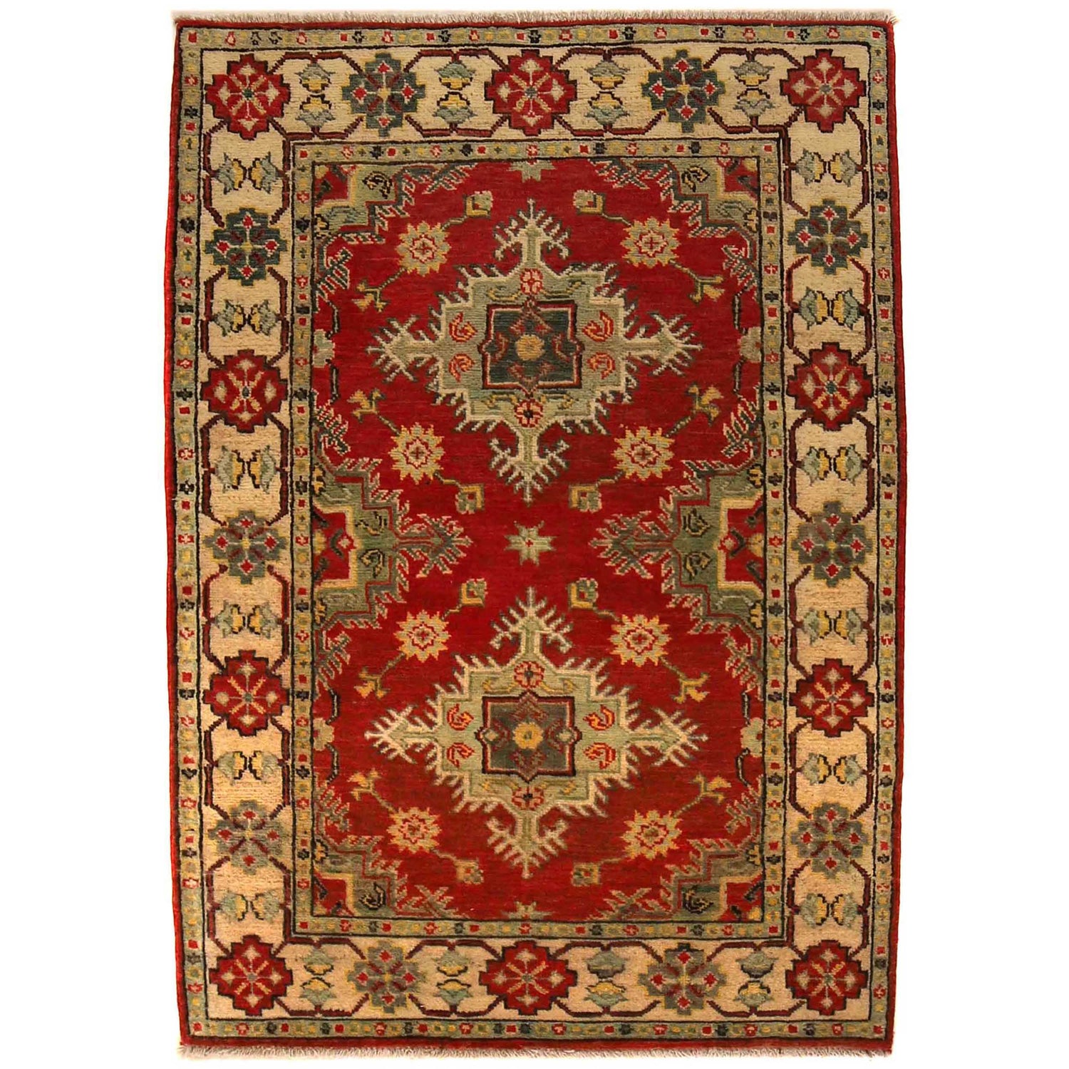 Oriental Kazak Rug 3' 5" x 4' 9" ft / 104 x 145 cm - No. B34677