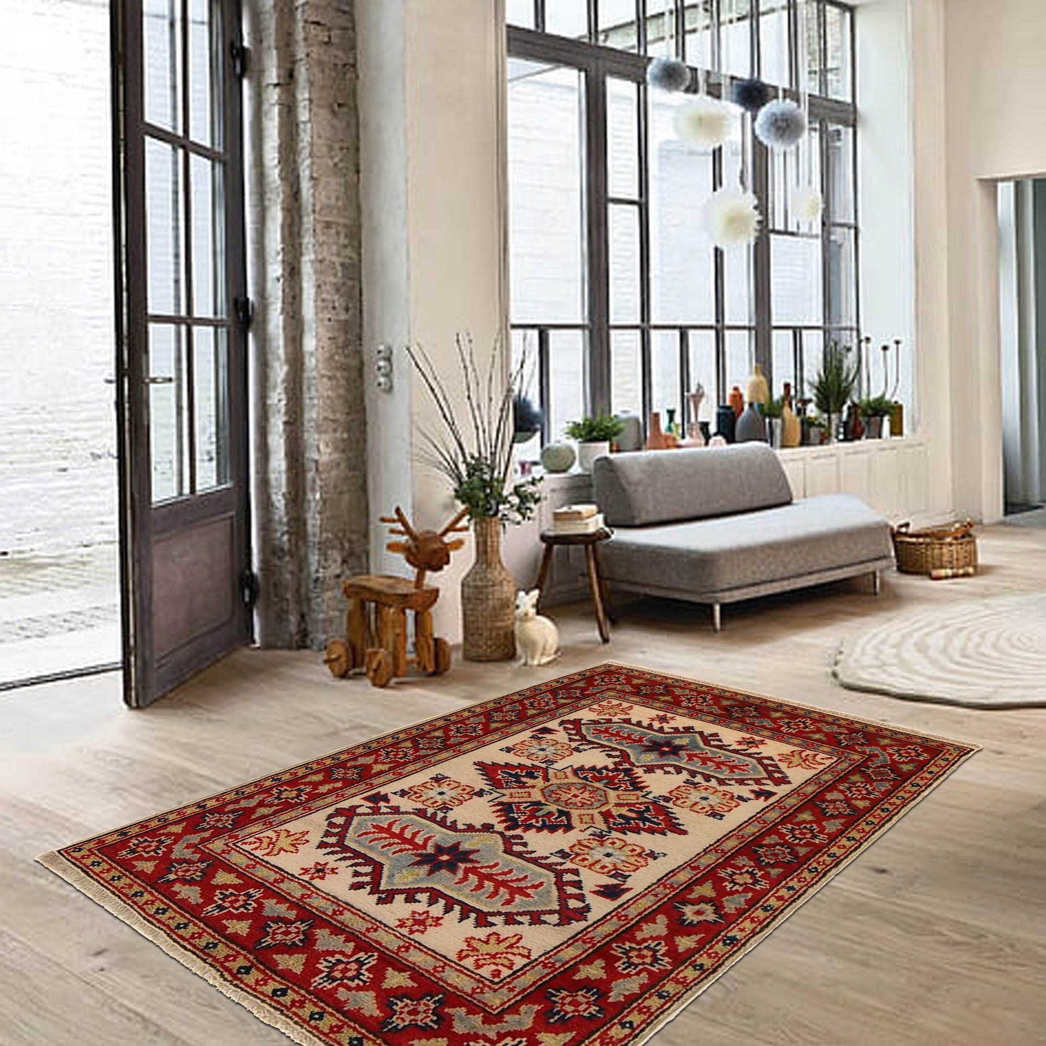 Oriental Kazak Rug 2' 9" x 3' 11" ft / 83 x 120 cm - No. B34681