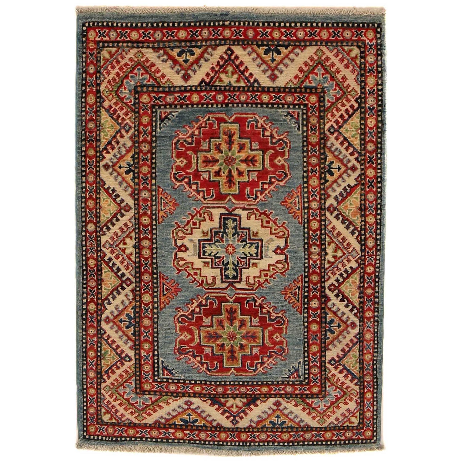 Handmade Kazak Area Rug 2' 10" x 3' 11" ft / 86 x 120 cm - No. B34682