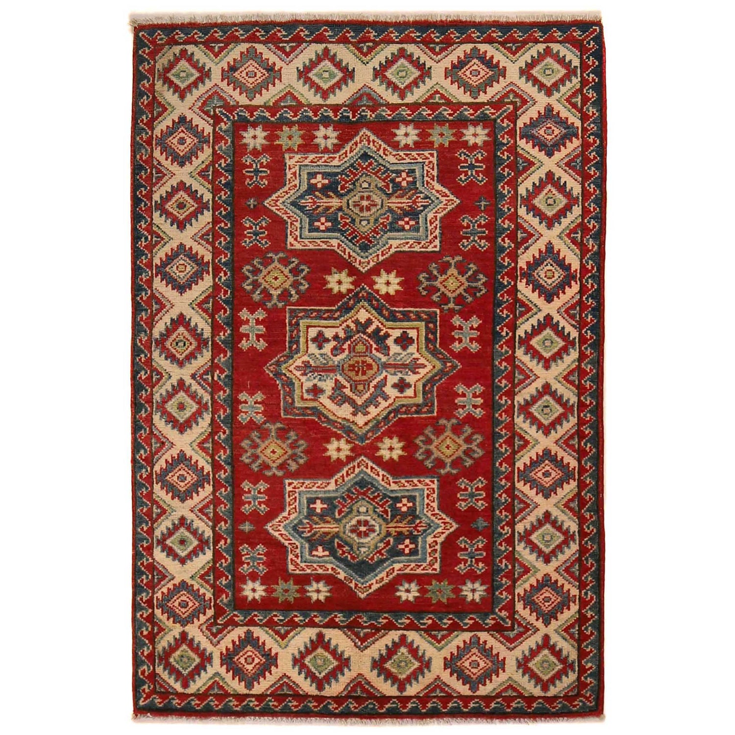 Hand knotted Kazak Rugs 3' 1" x 4' 7" ft / 95 x 140 cm - No. B34687