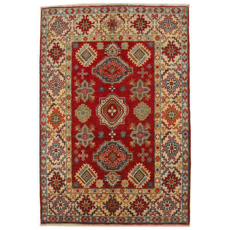 Hand knotted Kazak Carpet 3' 5" x 5' 0" ft / 104 x 152 cm - No. B34689