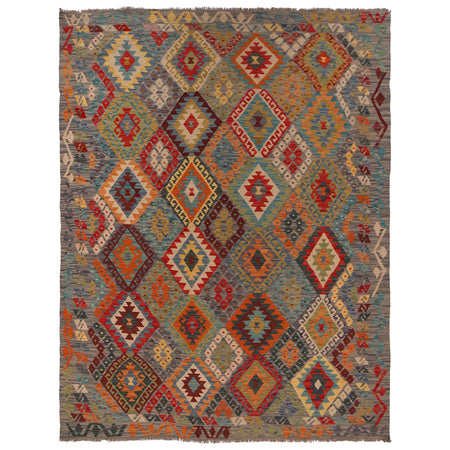 Hand Made Afghan Kilim 5' 11" x 7' 9" ft / 180 x 237 cm - No. B34693