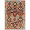 Hand Knotted Afghan Style Kilim 4' 4" x 6' 1" ft / 133 x 185 cm - No. B34706