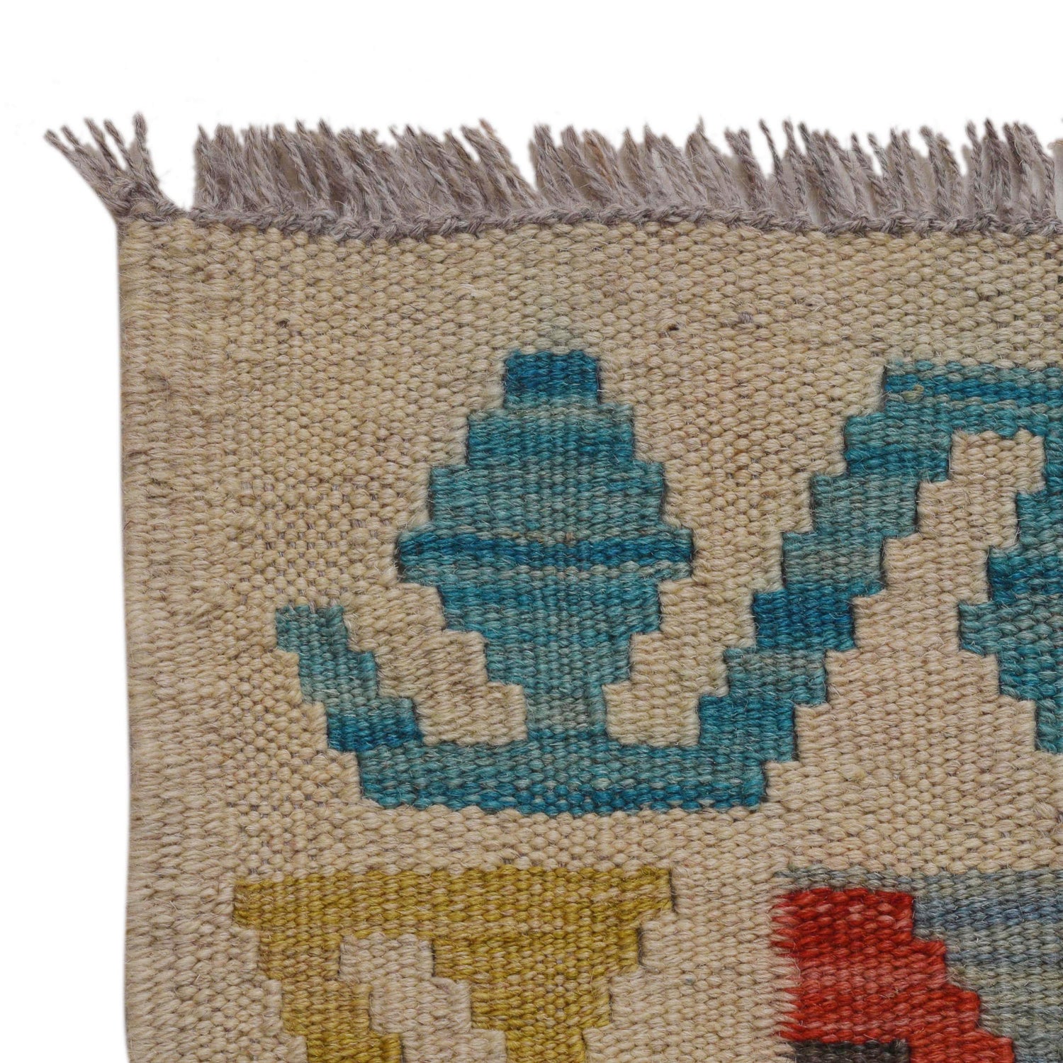 Hand Knotted Afghan Style Kilim 4' 4" x 6' 1" ft / 133 x 185 cm - No. B34706