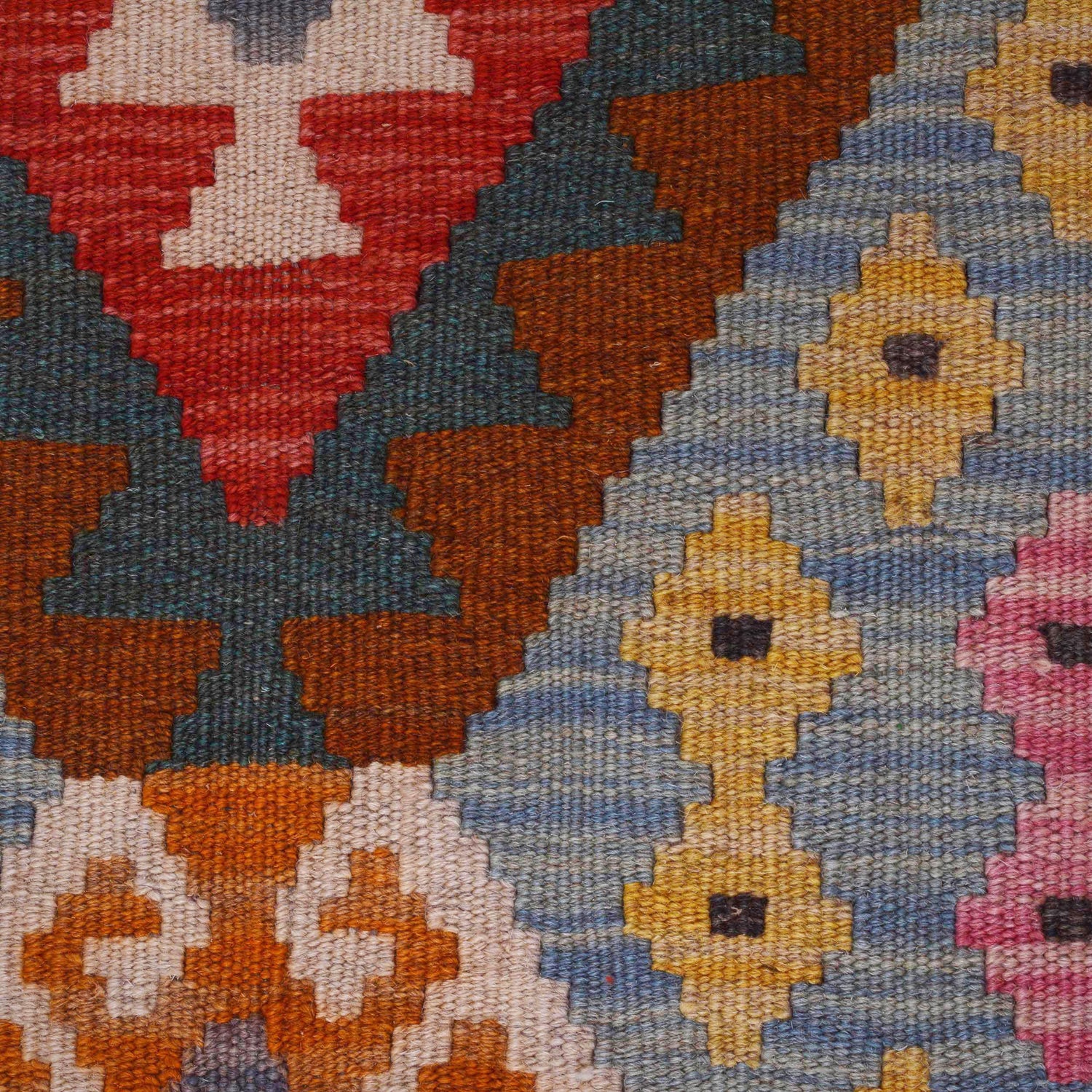 Hand Knotted Afghan Style Kilim 4' 4" x 6' 1" ft / 133 x 185 cm - No. B34706
