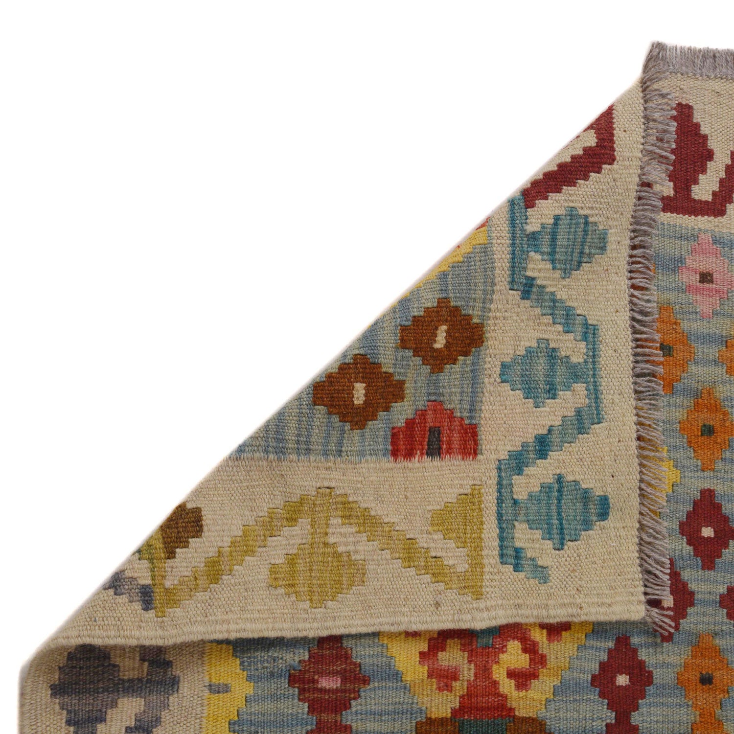 Hand Knotted Afghan Style Kilim 4' 4" x 6' 1" ft / 133 x 185 cm - No. B34706