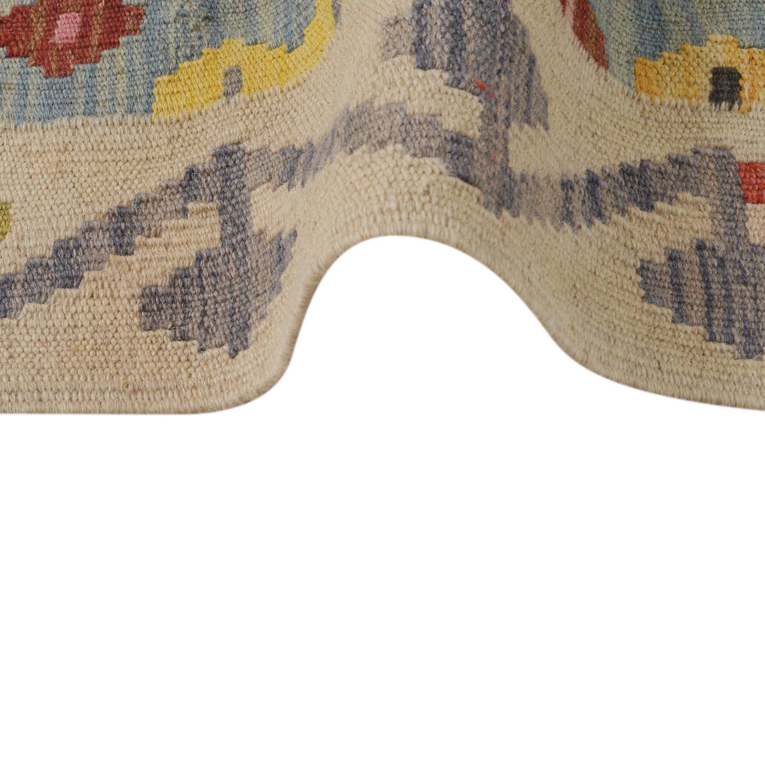 Hand Knotted Afghan Style Kilim 4' 4" x 6' 1" ft / 133 x 185 cm - No. B34706