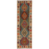 Hand Knotted Afghan Style Kilim Runner 2' 4" x 7' 10" ft / 71 x240 cm - No. B34724