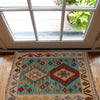 Handmade Afghan Vegetable Kilim 2' 2" x 2' 9" ft / 67 x 83 cm - No. B35110
