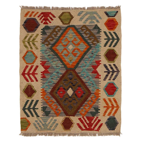 Hand Knotted Flatweave Kilim 2' 4" x 2' 9" ft / 70 x 84 cm - No. B35123