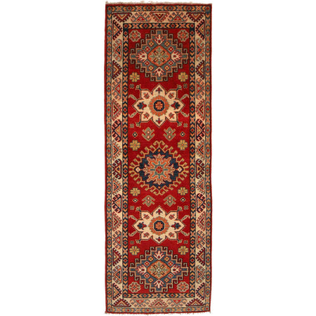 Red Color Kazak Runner Rug 2' 0" x 6' 0" ft / 60 x 183 cm - No. B35131