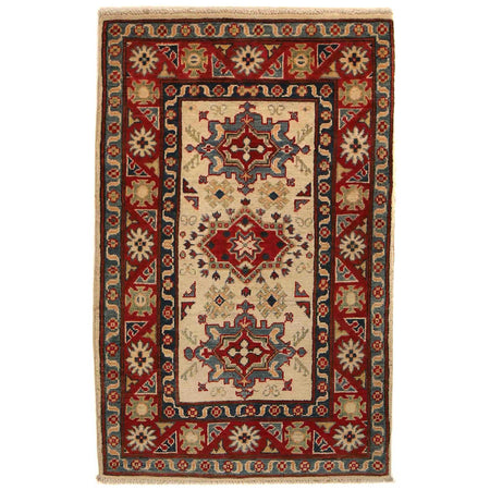 Beige Color Kazak Rug 2' 7" x 4' 0" ft / 78 x 123 cm - No. B35134
