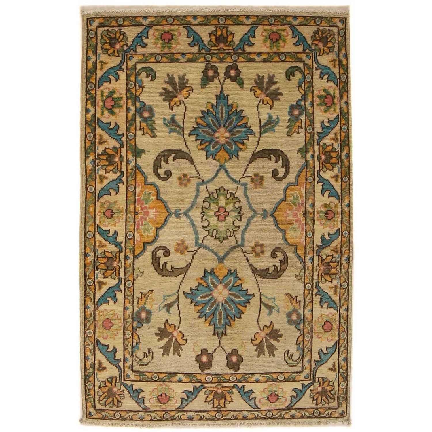 Beige Color Kazak Rug 2' 8" x 4' 2" ft / 82 x 127 cm - No. B35139