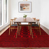 Handmade Red Afghan Filpa Area Carpet - Oriental Wool Rug 6' 10" x 9' 3" ft / 208 x 281 cm - No. B35148