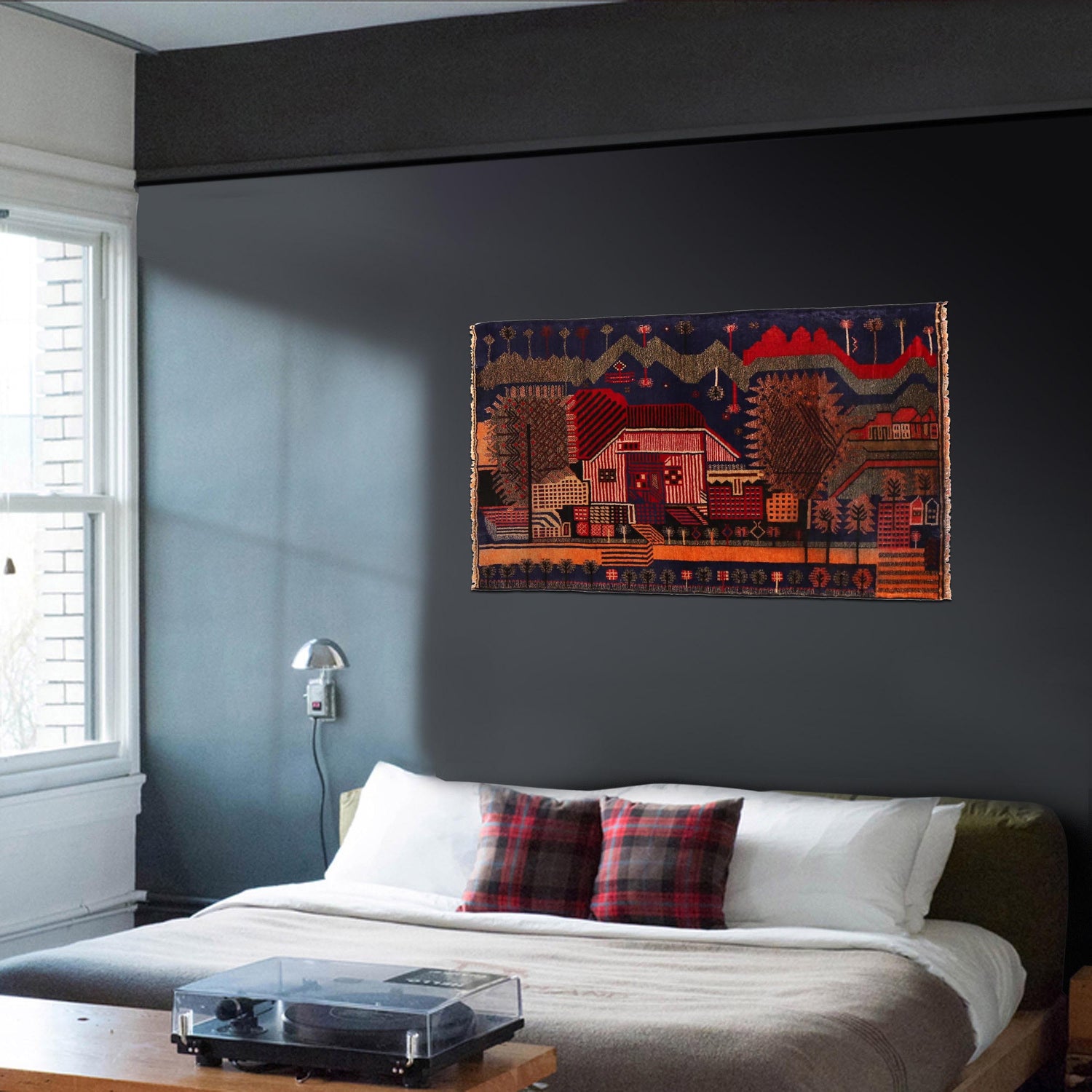 Handmade Picture Area Rug 2' 11" x 4' 10" ft / 90 x 147 cm - No. B35169