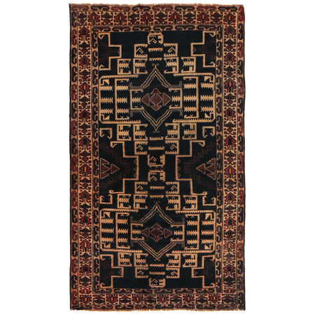 Traditional Baloch Rug 3' 8" x 6' 8" ft / 113 x 204 cm - No. B35181