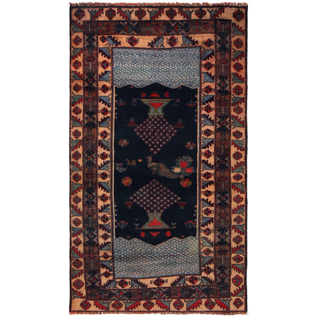 Handmade Picture Area Rug 3' 5" x 6' 0" ft / 105 x 183 cm - No. B35437