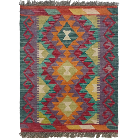 Handmade Vegetable Kelim 1' 8" x 2' 3" ft / 51 x 68 cm - No. B35593