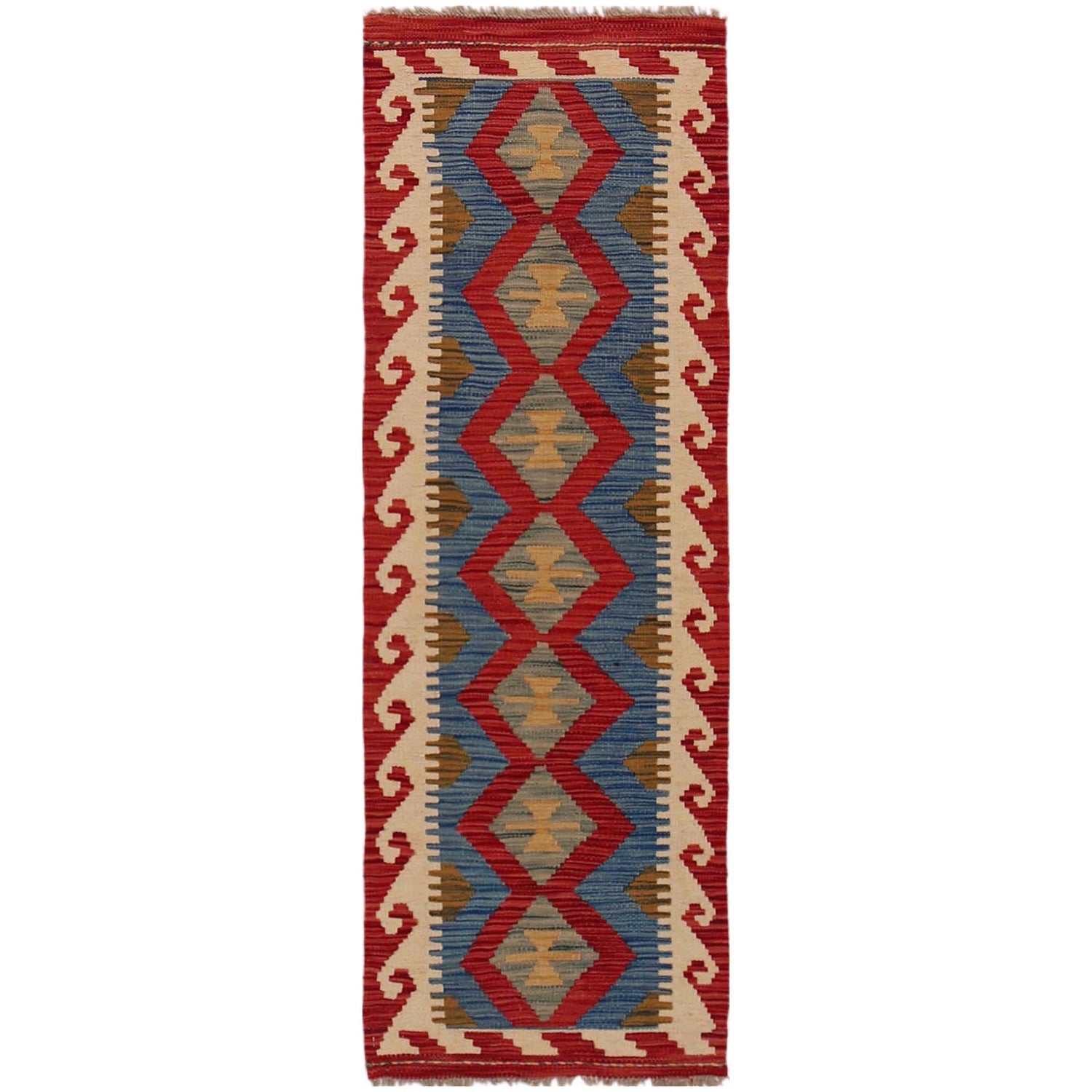 Hand Knotted Flatweave Kilim Runner 1' 8" x 4' 11" ft / 50 x 149 cm - No. B35870