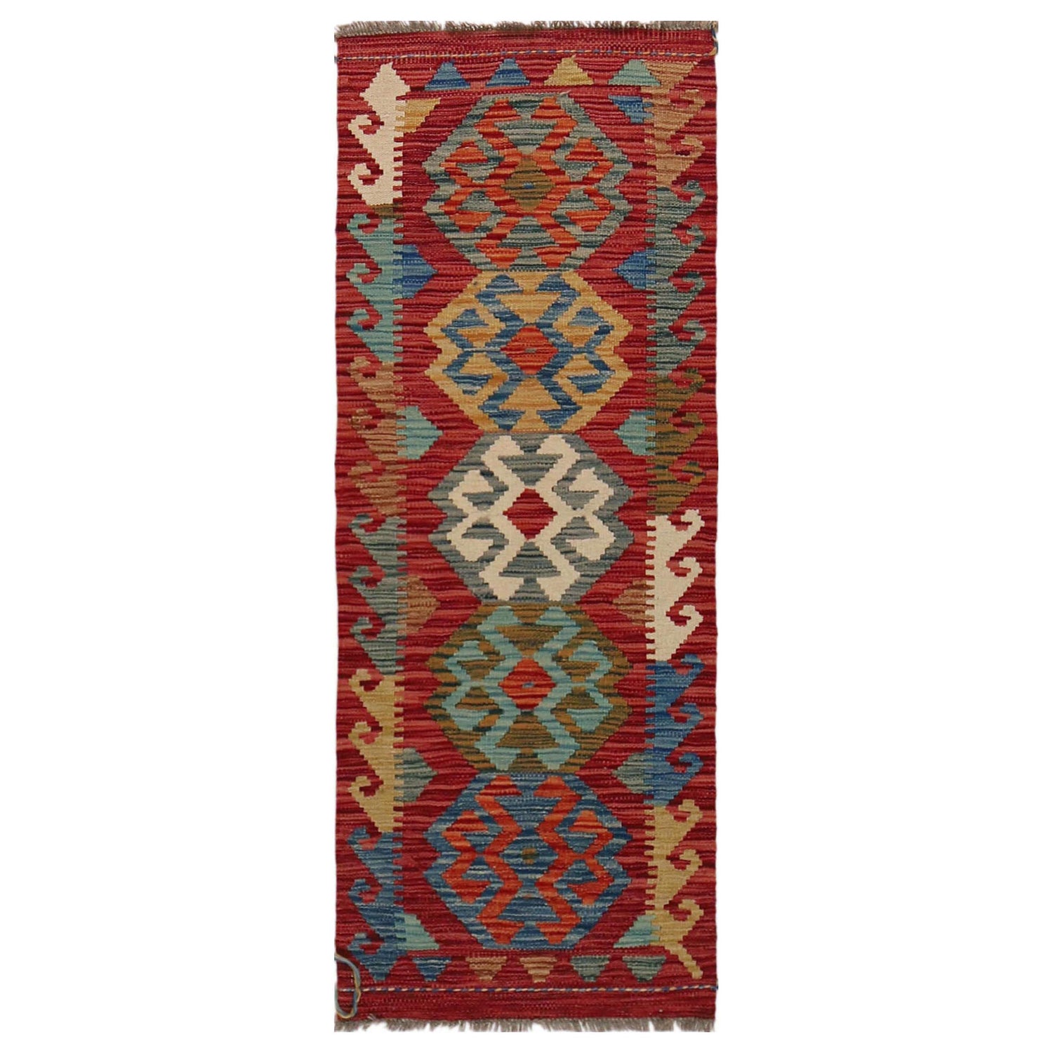 Handmade Afghan Vegetable Kilim Runner 1' 10" x 4' 11" ft / 55 x 149 cm - No. B35871