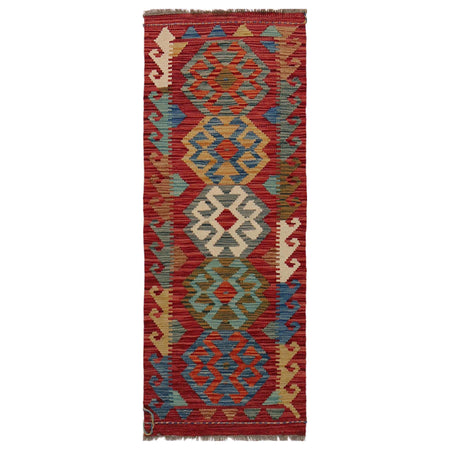Handmade Afghan Vegetable Kilim Runner 1' 10" x 4' 11" ft / 55 x 149 cm - No. B35871