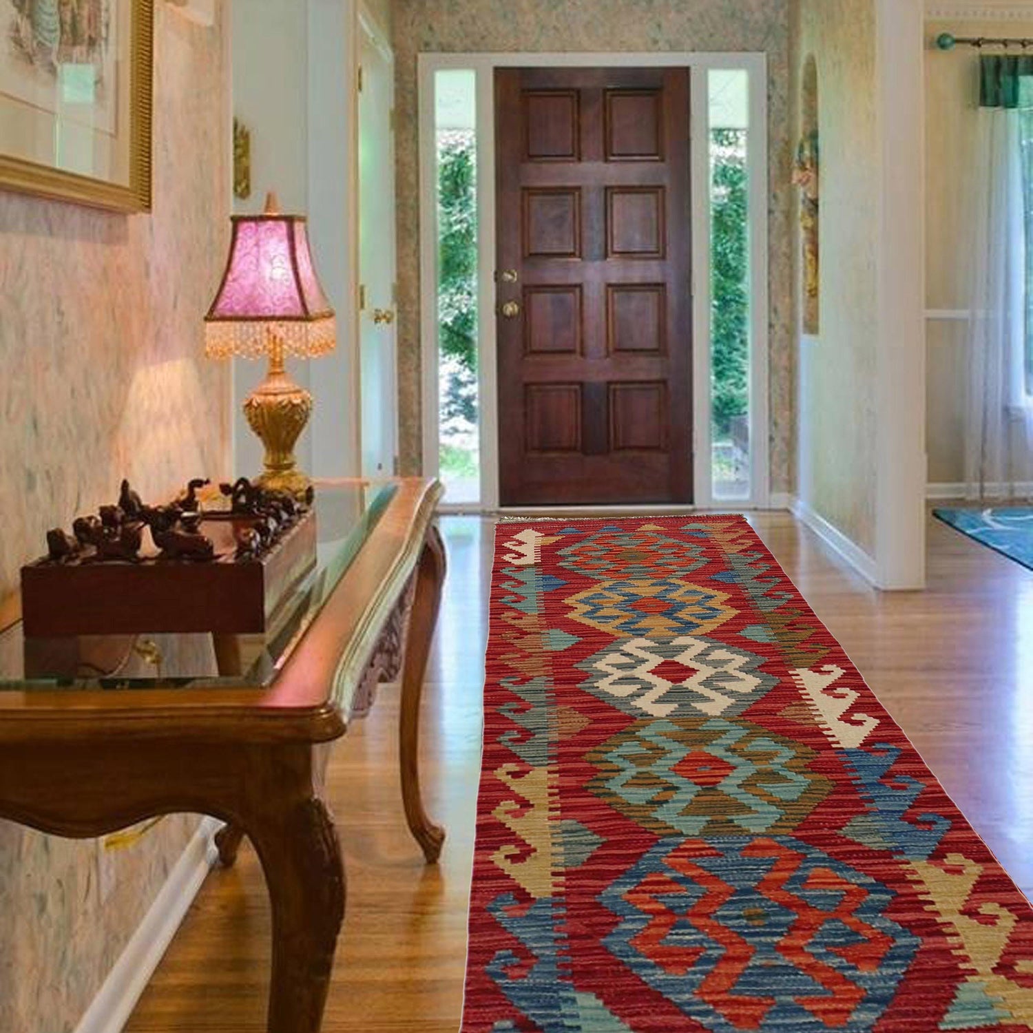 Handmade Afghan Vegetable Kilim Runner 1' 10" x 4' 11" ft / 55 x 149 cm - No. B35871