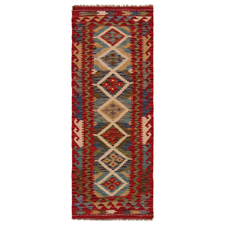 Hand Made Afghan Kilim Runner 1' 10" x 5' 0" ft / 57 x 152 cm - No. B35872