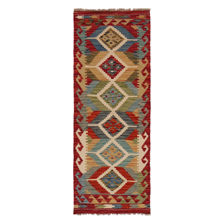 Handmade Vegetable Kelim Runner 1' 10" x 4' 11" ft / 56 x 150 cm - No. B35877