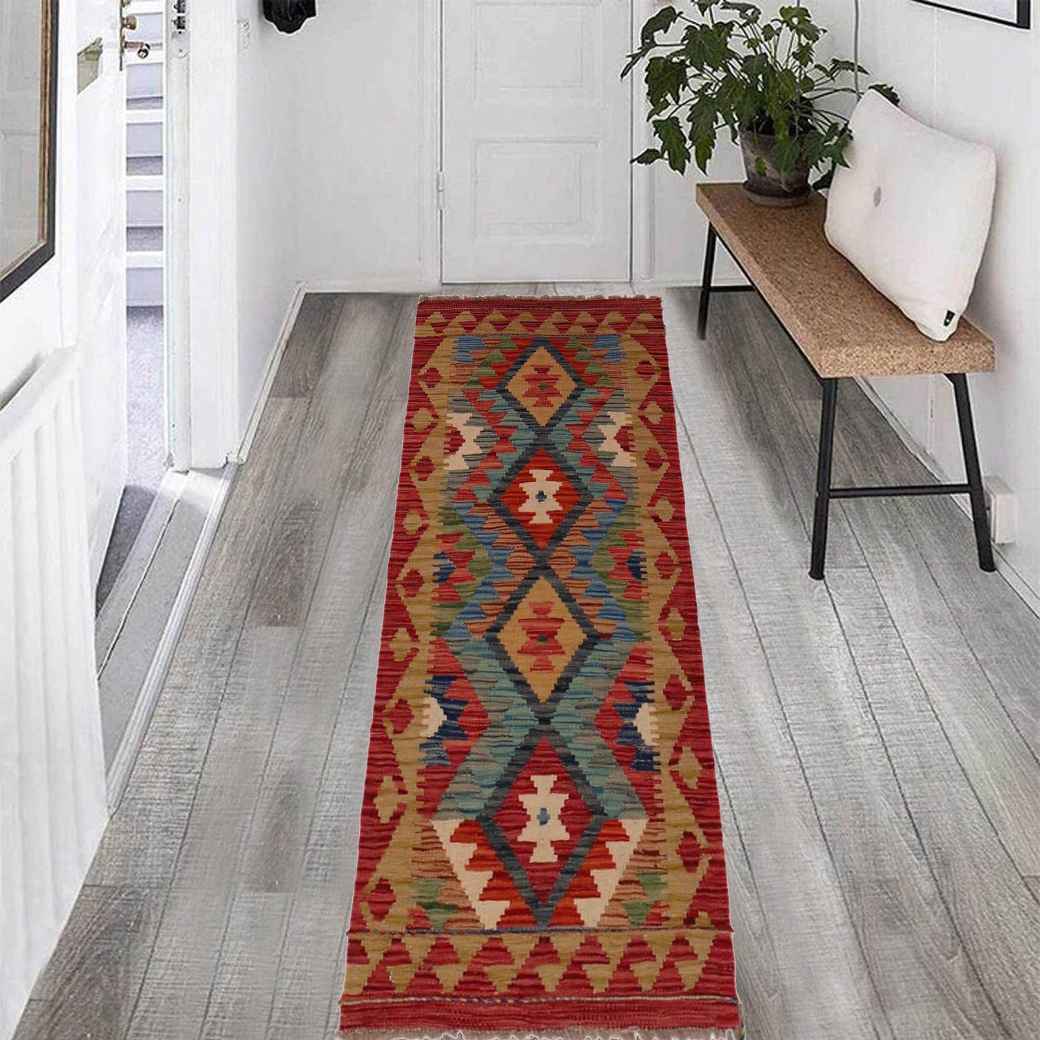 Short Chobi Kilim Runner 1' 8" x 4' 11" ft / 52 x 150 cm - No. B35882