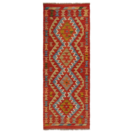 Hand Knotted Flatweave Kilim Runner 1' 10" x 5' 2" ft / 57 x 158 cm - No. B35883