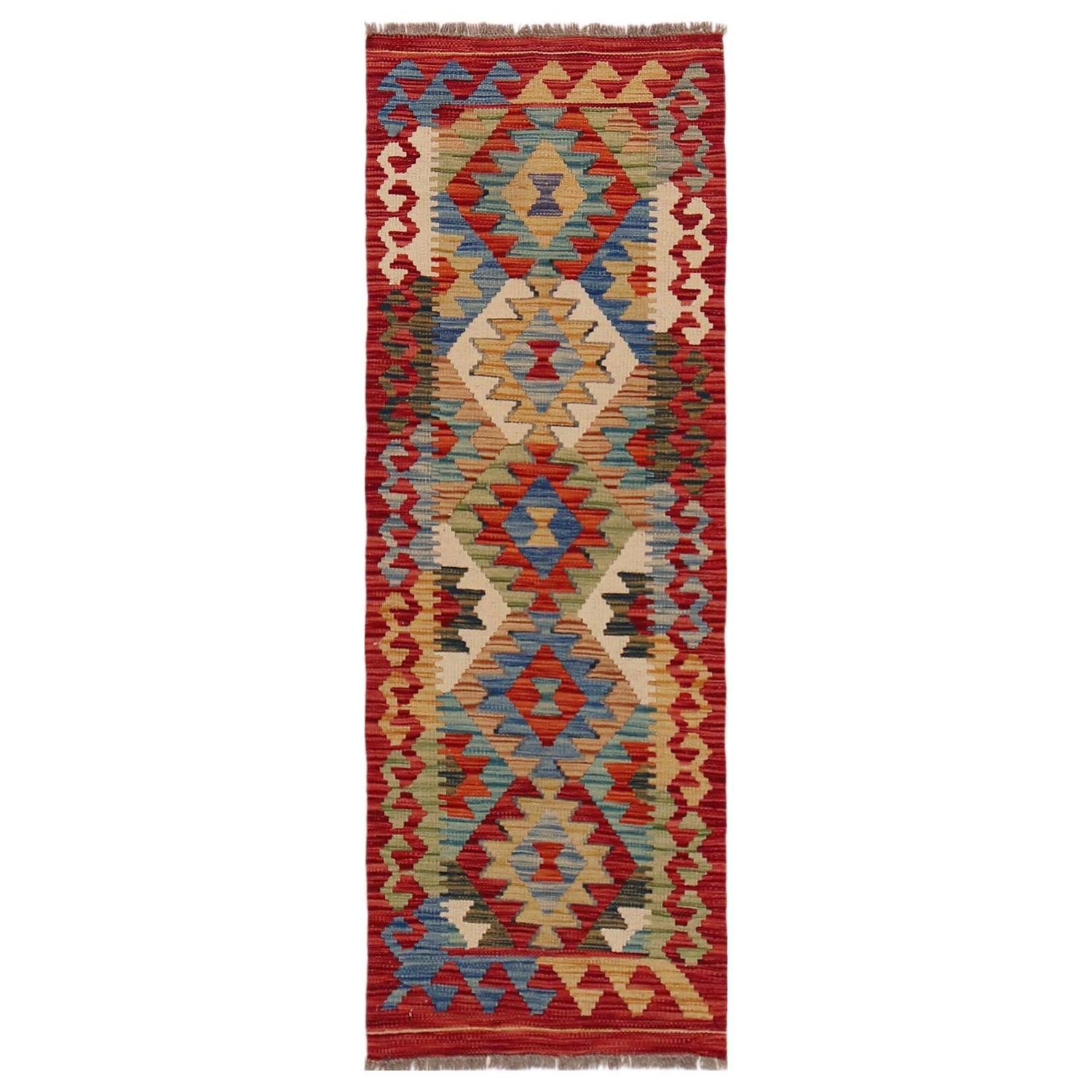 Hand Made Afghan Kilim Runner 1' 8" x 4' 11" ft / 52 x 150 cm - No. B35885