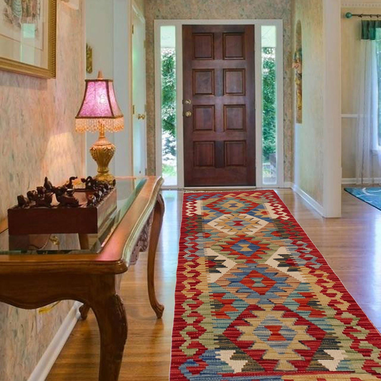 Hand Made Afghan Kilim Runner 1' 8" x 4' 11" ft / 52 x 150 cm - No. B35885