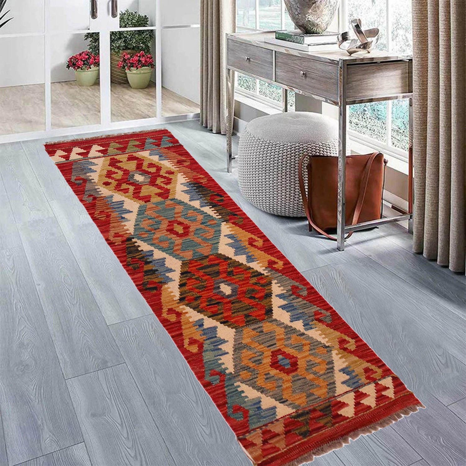 Short Chobi Kilim Runner 1' 7" x 4' 11" ft / 48 x 151 cm - No. B35918
