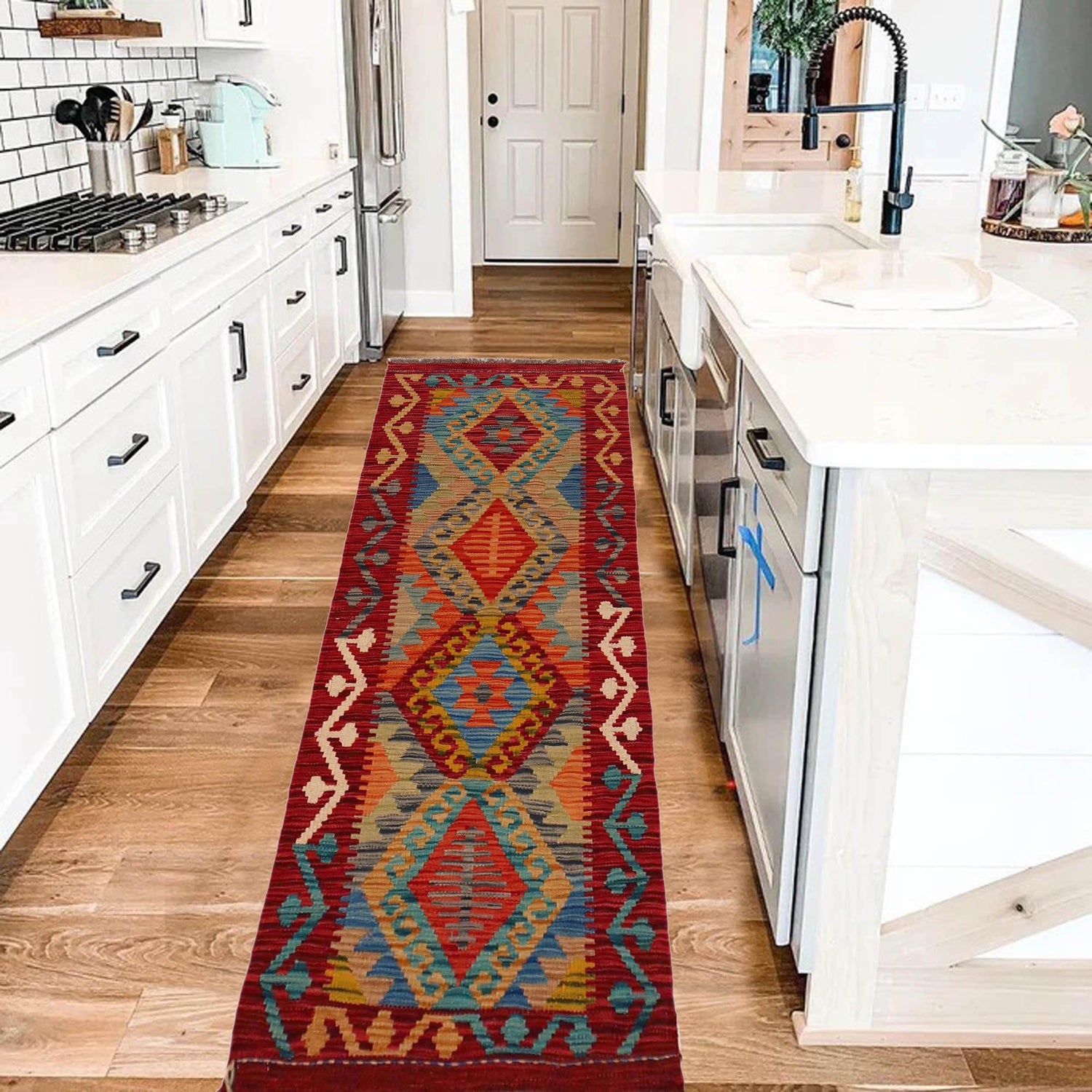 Handmade Afghan Vegetable Kilim Runner 1' 11" x 4' 11" ft / 58 x 151 cm - No. B35921