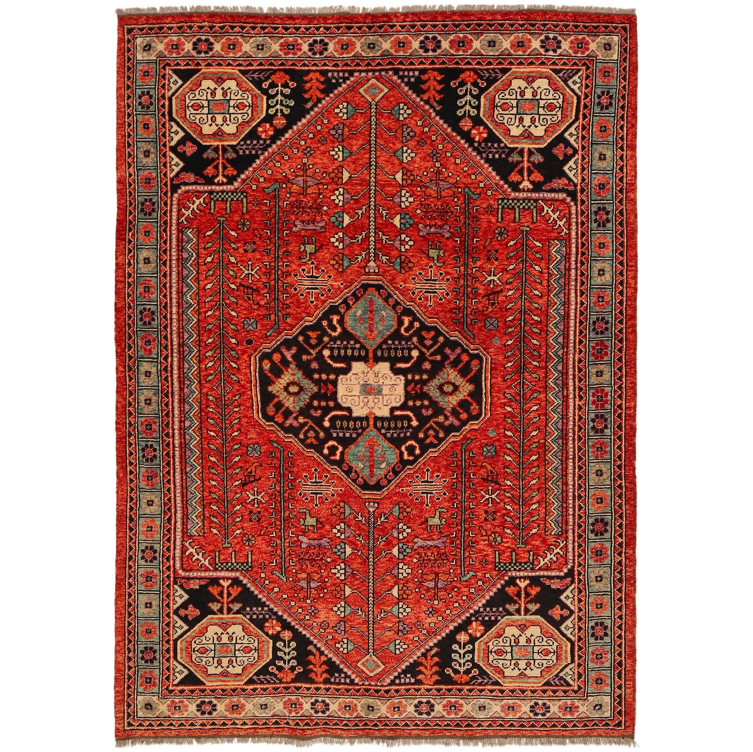 Shirazi Hand Knotted Carpet 6' 10" x 9' 8" ft / 208 x 294 cm - No. B36514
