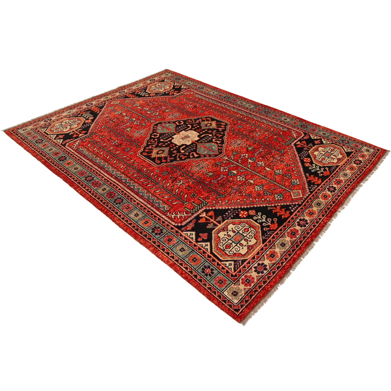 Shirazi Hand Knotted Carpet 6' 10" x 9' 8" ft / 208 x 294 cm - No. B36514