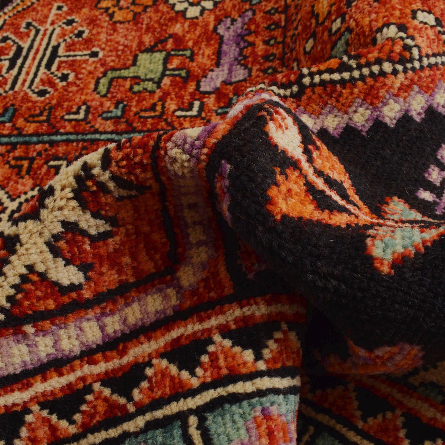 Shirazi Hand Knotted Carpet 6' 10" x 9' 8" ft / 208 x 294 cm - No. B36514