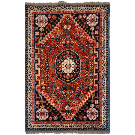 Rich Red Color Shiraz Carpet 3' 1" x 4' 9" ft / 94 x 145 cm - No. B36517