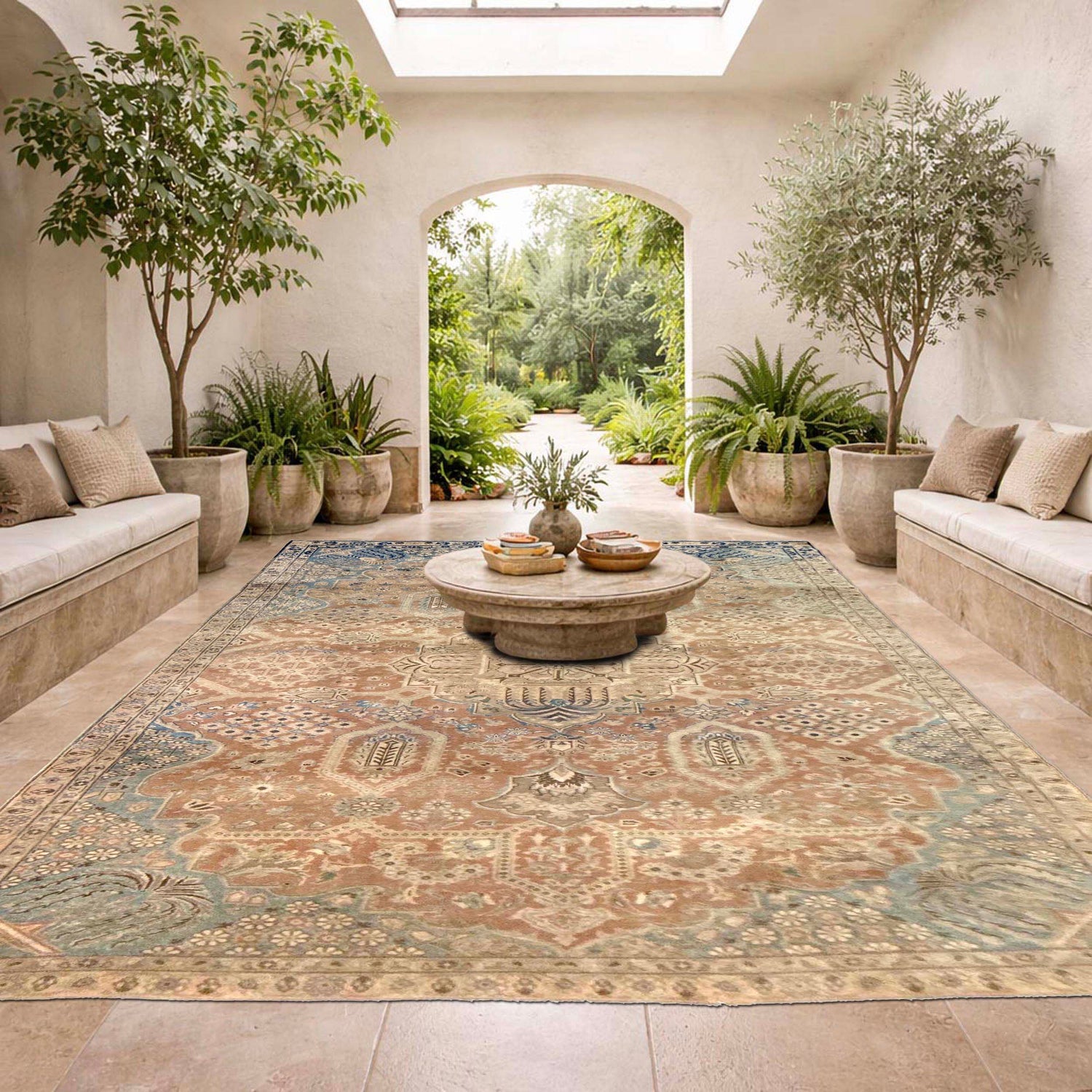 Persian Floral Design Rug 6' 9" x 10' 6" ft / 206 x 321 cm - No. B39596a