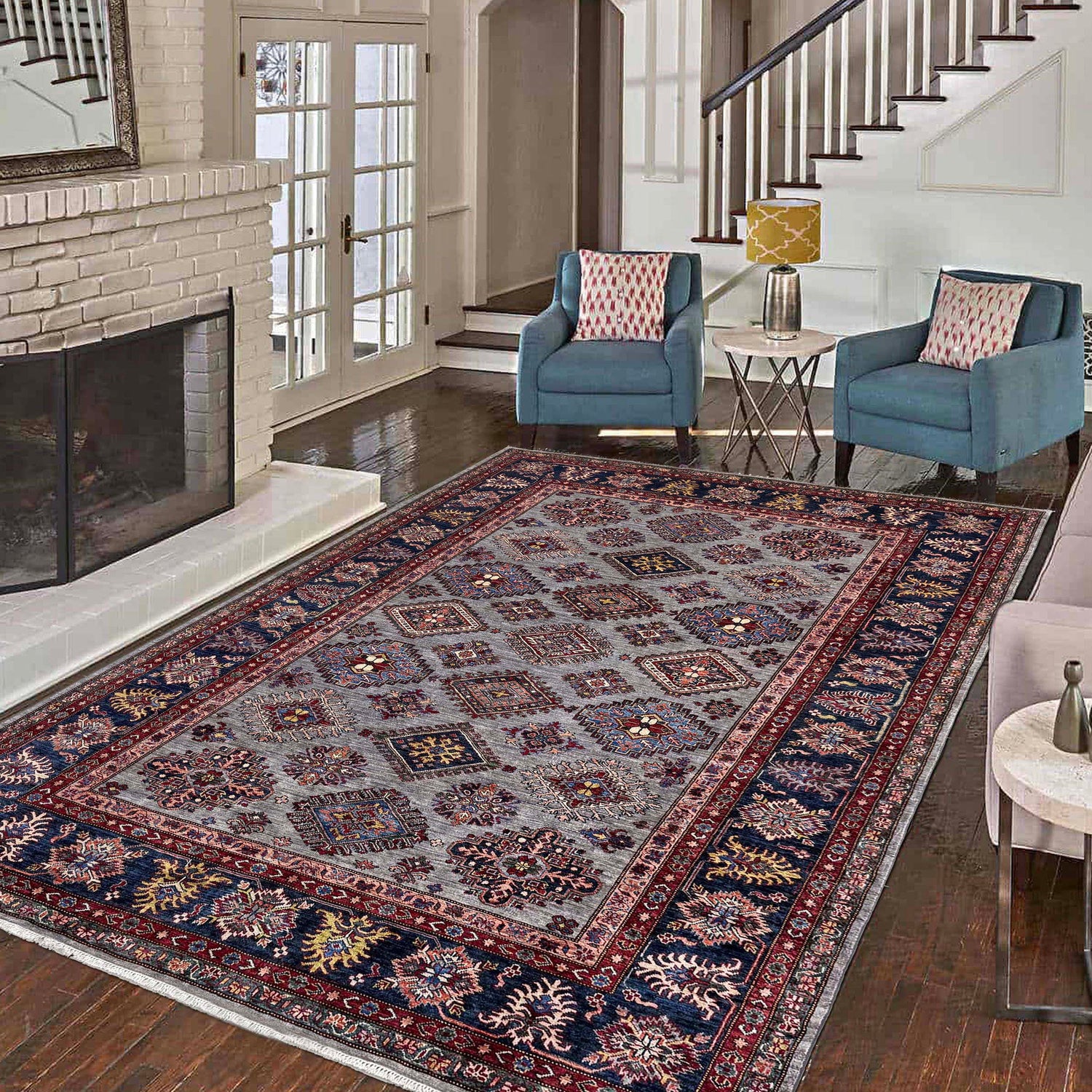Luxury Fine Kazak Carpet 6' 11" x 9' 11" ft / 211 x 303 cm - No. B39601