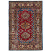 High-Quality Kazak Area Rug 4' 0" x 5' 11" ft / 123 x 181 cm - No. B39604