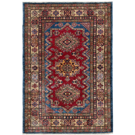 High-Quality Kazak Area Rug 4' 0" x 5' 11" ft / 123 x 181 cm - No. B39604