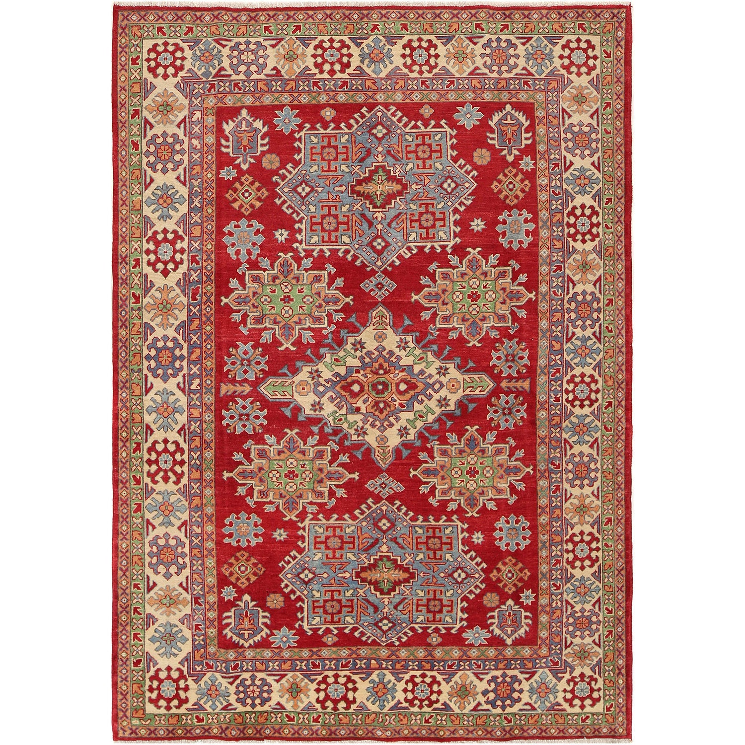 Red Kazak Rug 6' 0" x 8' 10" ft / 184 x 270 cm - No. G19823